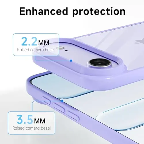 LoeoeL for iPhone 17 Air Case Clear, Transparent Hybrid iPhone 17 Air Phone Case [Hard Plastic & Soft Silicone Bumper] Acrylic Non Yellowing Thin Slim Protective Cover for Women, Purple Lavender - 5