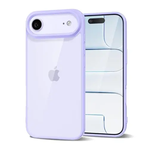LoeoeL for iPhone 17 Air Case Clear, Transparent Hybrid iPhone 17 Air Phone Case [Hard Plastic & Soft Silicone Bumper] Acrylic Non Yellowing Thin Slim Protective Cover for Women, Purple Lavender - 1