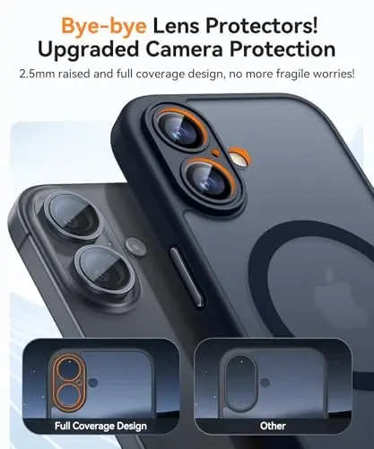 CANSHN Magnetic for iPhone 17 Case, Upgraded [Full Camera Protection] [Compatible with Magsafe] [Translucent Matte] Shockproof Protective Phone Case for iPhone 17 - Black - 3