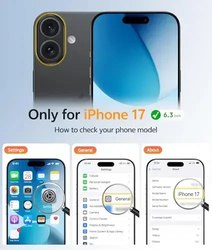 FNTCASE for iPhone 17 Case: [Compatible with Magsafe] Translucent Matte Cases with [Full Camera Protection] [Screen Protector] Military Grade Shockproof Protective Phone Cover - Black 