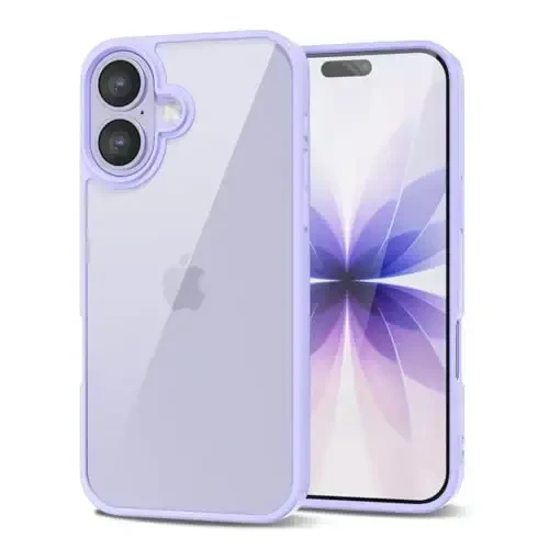 LoeoeL for iPhone 17 Case Clear, Transparent Hybrid iPhone 17 Phone Case [Hard Plastic & Soft Silicone Bumper] Acrylic Non Yellowing Thin Slim Protective Cover for Women, Purple Lavender 