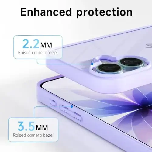LoeoeL for iPhone 17 Case Clear, Transparent Hybrid iPhone 17 Phone Case [Hard Plastic & Soft Silicone Bumper] Acrylic Non Yellowing Thin Slim Protective Cover for Women, Purple Lavender - 10