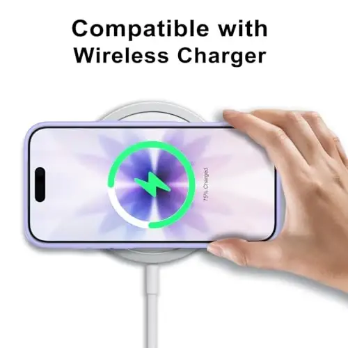 LoeoeL for iPhone 17 Case Clear, Transparent Hybrid iPhone 17 Phone Case [Hard Plastic & Soft Silicone Bumper] Acrylic Non Yellowing Thin Slim Protective Cover for Women, Purple Lavender - 8