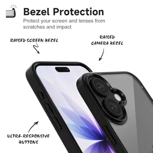 iPhone 17 için LoeoeL Kılıfı Şeffaf, Transparan Hibrit iPhone 17 Telefon Kılıfı [Sert Plastik ve Yumuşak Silikon Tampon] Akrilik Sararmayan İnce Koruyucu Kadınlar için Kılıf, Siyah - 4
