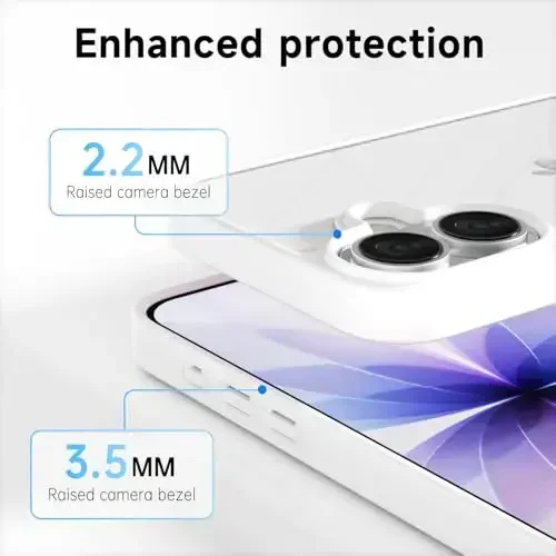 LoeoeL for iPhone 17 Case Clear, Transparent Hybrid iPhone 17 Phone Case [Hard Plastic & Soft Silicone Bumper] Acrylic Non Yellowing Thin Slim Protective Cover for Women, White - 11