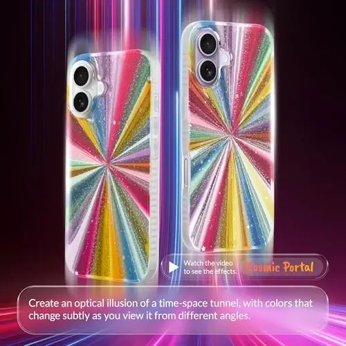 LONLI Hue for iPhone 17 Case - Magic Cosmic Portal Shockproof Phone Cover - [Shock-Absorbent Bumper] - Cute, Unique and Eye-Catchy - LONLI (1)