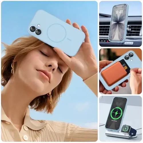 iPhone 17 için Miracase Mıknatıslı Kılıf, MagSafe ile Uyumlu, Entegre Silikon Kamera Kontrol Kapağı, 3.0mm Kalınlığında Darbeye Dayanıklı Düşme Korumalı Telefon Kılıfı, 17 için, Karanfil Moru 