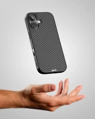 Mous for iPhone 17 Case, Compatible with MagSafe - Limitless - Protective Carbon Fibre Cover for iPhone 17 - Shockproof, Full Camera Protection, Anti-Scratch Back, Black - 4