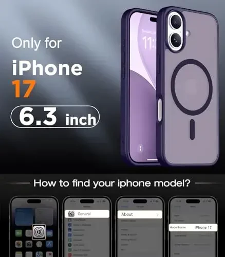 Red2Fire Magnetic for iPhone 17 Case, (Compatible with MagSafe) (Military Grade Drop Protection) Translucent Matte Shockproof Phone Case for iPhone 17 6.3