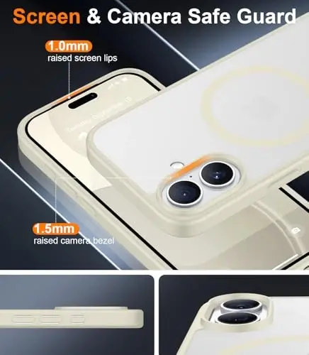 iPhone 17 için Red2Fire Manyetik Kılıf, (MagSafe Uyumlu) (Askeri Sınıf Düşme Koruması) Yarı Saydam Mat Darbeye Dayanıklı Telefon Kılıfı iPhone 17 6.3