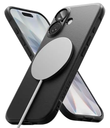 Ringke Onyx for iPhone 17 Case, [Compatible with MagSafe] Oil & Dirt Resistant, Individual Lens Covers for Cameras, Non-Slip Enhanced Grip Lightweight Cover - Magnetic Black 