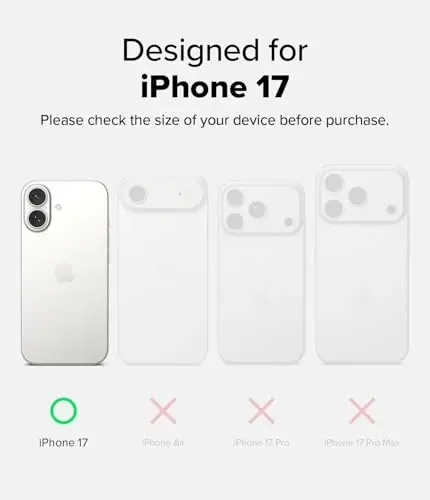 Ringke Onyx for iPhone 17 Case, [Compatible with MagSafe] Oil & Dirt Resistant, Individual Lens Covers for Cameras, Non-Slip Enhanced Grip Lightweight Cover - Magnetic Black - 2