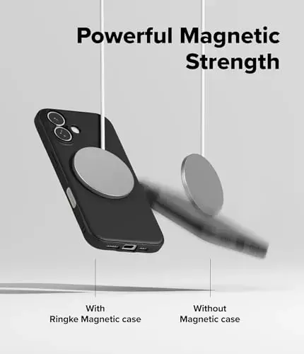 Ringke Onyx for iPhone 17 Case, [Compatible with MagSafe] Oil & Dirt Resistant, Individual Lens Covers for Cameras, Non-Slip Enhanced Grip Lightweight Cover - Magnetic Black - 4