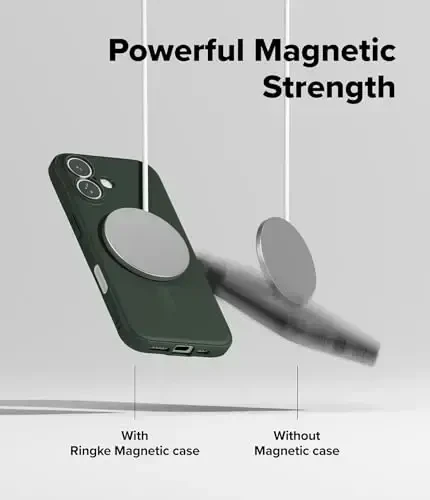 Ringke Onyx for iPhone 17 Case, [Compatible with MagSafe] Oil & Dirt Resistant, Individual Lens Covers for Cameras, Non-Slip Enhanced Grip Lightweight Cover - Magnetic Dark Green - 4