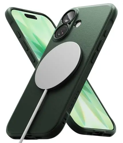 Ringke Onyx for iPhone 17 Case, [Compatible with MagSafe] Oil & Dirt Resistant, Individual Lens Covers for Cameras, Non-Slip Enhanced Grip Lightweight Cover - Magnetic Dark Green - RINGKE
