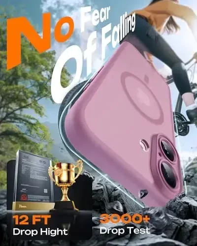 TOCOL for iPhone 17 Case, Full Camera Protection, Built-in Magnetic Ring, Compatible with Magsafe Charger, Drop Protection, Translucent Matte Phone Case for iPhone 17 6.3 inch (Lilac Purple) - 5