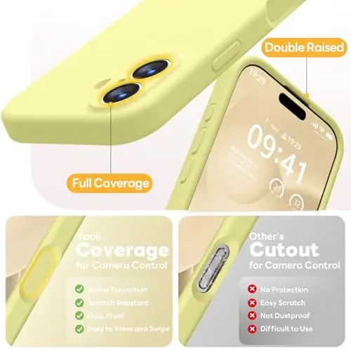 Vooii Magnetic for iPhone 17 Case, Compatible with Magsafe (Premium Liquid Silicone) (Integrated Camera Control Button) Full Body Protective Anti-Scratch Microfiber Lining 6.3