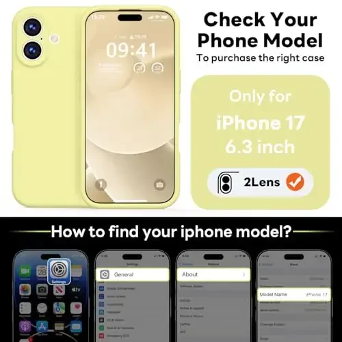 Vooii Magnetic for iPhone 17 Case, Compatible with Magsafe (Premium Liquid Silicone) (Integrated Camera Control Button) Full Body Protective Anti-Scratch Microfiber Lining 6.3