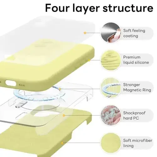 Vooii Magnetic for iPhone 17 Case, Compatible with Magsafe (Premium Liquid Silicone) (Integrated Camera Control Button) Full Body Protective Anti-Scratch Microfiber Lining 6.3