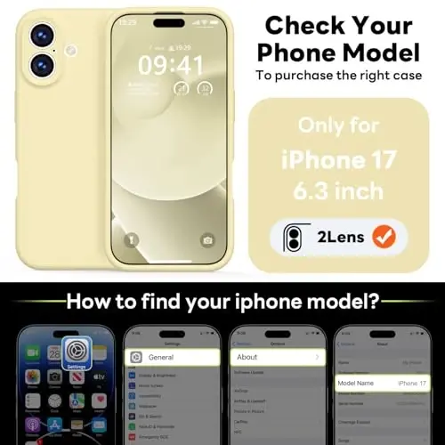Vooii Magnetic for iPhone 17 Case, Compatible with Magsafe (Premium Liquid Silicone) (Integrated Camera Control Button) Full Body Protective Anti-Scratch Microfiber Lining 6.3