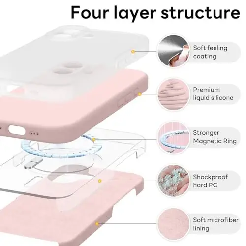 iPhone 17 için Vooii Manyetik Kılıf, Magsafe ile Uyumlu (Premium Sıvı Silikon) (Entegre Kamera Kontrol Düğmesi) Tam Gövde Koruyucu Çizilmez Mikrofiber Astar 6.3