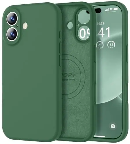 Vooii Magnetic for iPhone 17 Case, Compatible with Magsafe (Premium Liquid Silicone) (Integrated Camera Control Button) Full Body Protective Anti-Scratch Microfiber Lining 6.3