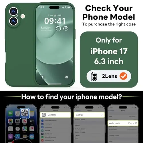 Vooii Magnetic for iPhone 17 Case, Compatible with Magsafe (Premium Liquid Silicone) (Integrated Camera Control Button) Full Body Protective Anti-Scratch Microfiber Lining 6.3