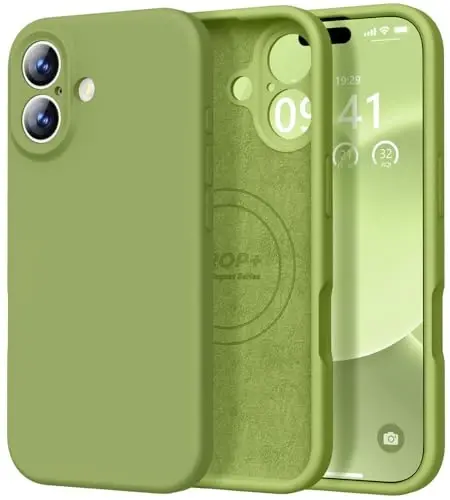Vooii Magnetic for iPhone 17 Case, Compatible with Magsafe (Premium Liquid Silicone) (Integrated Camera Control Button) Full Body Protective Anti-Scratch Microfiber Lining 6.3