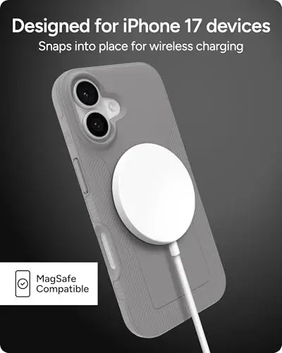 ZAGG Luxe Snap Phone Case for iPhone 17 - Gray, Durable Graphene for Drop Protection (10ft/3m), Slim Lightweight Design, MagSafe Compatible - 5