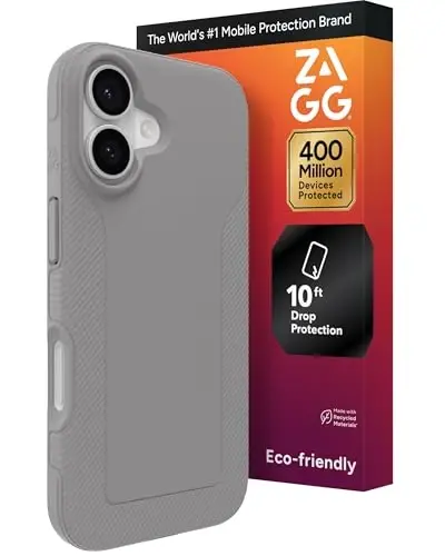 ZAGG Luxe Snap Phone Case for iPhone 17 - Gray, Durable Graphene for Drop Protection (10ft/3m), Slim Lightweight Design, MagSafe Compatible - 1