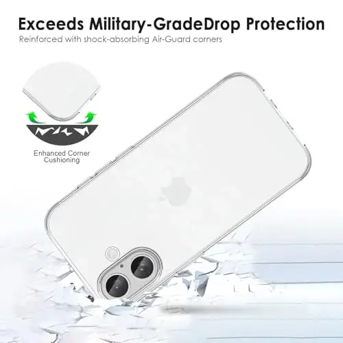 TENOC Phone Case Compatible with iPhone 17, Clear Case Shockproof Protective Bumper Slim Cover for 6.3 Inch - 4
