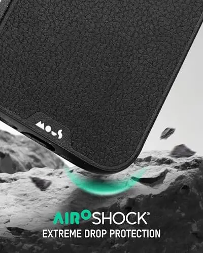 Mous for iPhone 17 Case, Compatible with MagSafe - Limitless - Protective Black Leather Cover for iPhone 17 - Shockproof, Full Camera Protection, Anti-Scratch Back, Black - 2