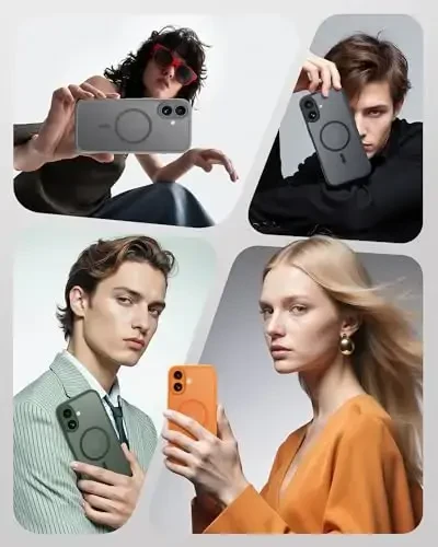 TOCOL for iPhone 17 Case, Compatible with Magsafe, Full Camera Protection, Built-in Magnetic Ring, Drop Protection, Translucent Matte Phone Case for iPhone 17 6.3 inch (Black) - 6