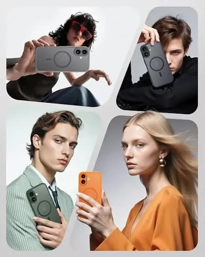 TOCOL for iPhone 17 Case, Compatible with Magsafe, Full Camera Protection, Built-in Magnetic Ring, Drop Protection, Translucent Matte Phone Case for iPhone 17 6.3 inch (Black) - 6