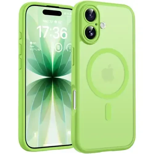 TOCOL for iPhone 17 Case, Full Camera Protection, Built-in Magnetic Ring, Compatible with Magsafe Charger, Drop Protection, Translucent Matte Phone Case for iPhone 17 6.3 inch (Light Green) - TOCOL