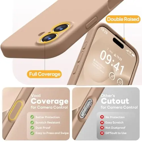 Vooii Magnetic for iPhone 17 Case, Compatible with Magsafe (Premium Liquid Silicone) (Integrated Camera Control Button) Full Body Protective Anti-Scratch Microfiber Lining 6.3