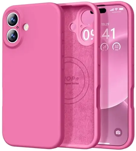 Vooii Magnetic for iPhone 17 Case, Compatible with Magsafe (Premium Liquid Silicone) (Integrated Camera Control Button) Full Body Protective Anti-Scratch Microfiber Lining 6.3