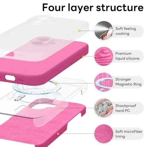 iPhone 17 Kılıfı için Vooii Manyetik, Magsafe ile Uyumlu (Premium Sıvı Silikon) (Entegre Kamera Kontrol Düğmesi) Tam Gövde Koruyucu Çizilmez Mikrofiber Astar 6.3