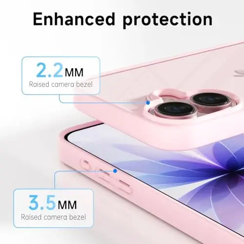 LoeoeL for iPhone 17 Case Clear, Transparent Hybrid iPhone 17 Phone Case [Hard Plastic & Soft Silicone Bumper] Acrylic Non Yellowing Thin Slim Protective Cover for Women, Light Pink - 5