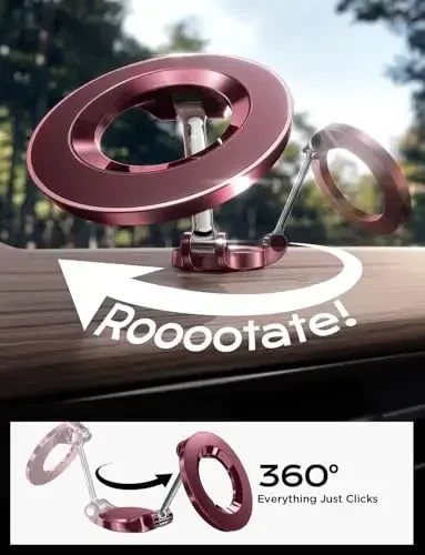 LISEN for iPhone 17 MagSafe Car Mount, Ultra Magnetic Phone Holder for Car Dashboard, Car Accessories for iPhone 16 Pro Max,Gifts for Men Women Him Her, Fit for iPhone17 Pro/air/Max 16 15 14 13 Red - 4