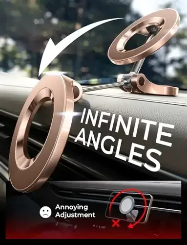 LISEN for iPhone 17 MagSafe Car Mount, Ultra Magnetic Phone Holder for Car Dashboard, Car Accessories for iPhone 16 Pro Max,Gifts for Men Women Him Her, Fit for iPhone17 Pro/air/Max 16 15 14 Rose Gold - 6