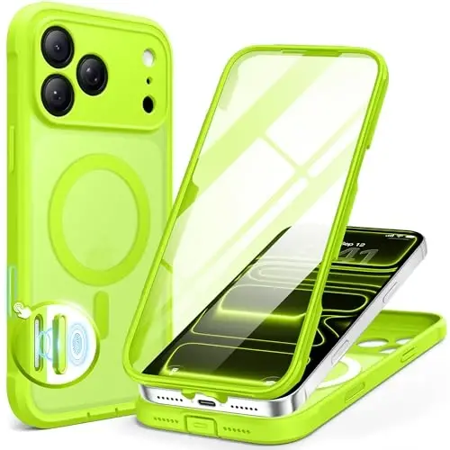 BERFY for iPhone 17 Pro Case, Compatible with MagSafe, Built-in Glass Screen Protector, Camera Protection, Shockproof Full Body Phone case 6.3