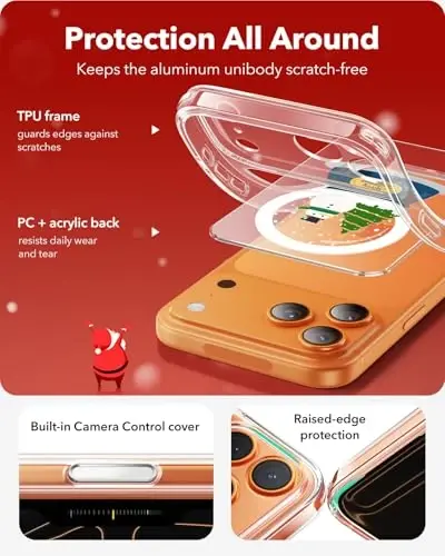 ESR for iPhone 17 Pro Case for MagSafe, Camera Control, Christmas Globe | Ultra Slim, 3X Military-Grade Drop Protection, Magnetic Phone Case, Impact Absorbing, Resists Scratches - 2