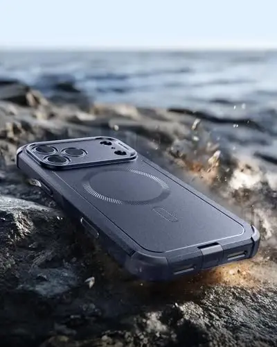 ESR for iPhone 17 Pro Case, 7X Military-Grade Drop Protection, Shock-Absorbing Rugged Cover with Camera Control Button, MagSafe Accessories Compatible, Cyber Series, Navy Blue - 4
