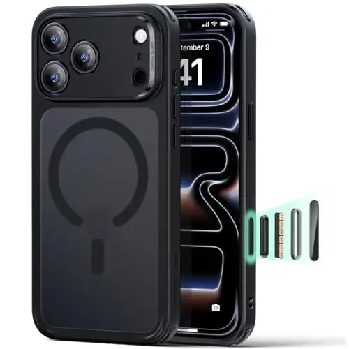 ESR for iPhone 17 Pro Case for MagSafe, Camera Control, Frosted Black | Ultra Slim, 3X Military-Grade Drop Protection, Magnetic Phone Case, Impact Absorbing, Resists Scratches 