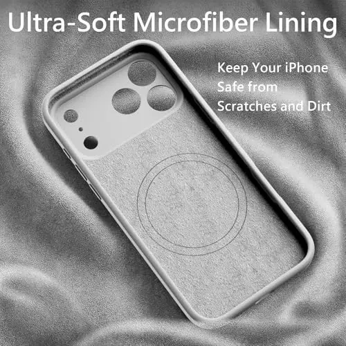 iPhone 17 Pro için FireNova Manyetik Kılıf, MagSafe ile Uyumlu, [Entegre Silikon Kamera Kontrol Düğmesi] [Kamera Koruması] Çizilmez Mikrofiber Astar Telefon Kılıfı, 6.3 inç, Beyaz - 3