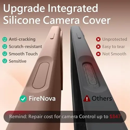 iPhone 17 Pro için FireNova Manyetik Kılıf, MagSafe Uyumlu, [Entegre Silikon Kamera Kontrol Düğmesi] [Kamera Koruması] Çizilmez Mikrofiber Astar Telefon Kılıfı, 6.3