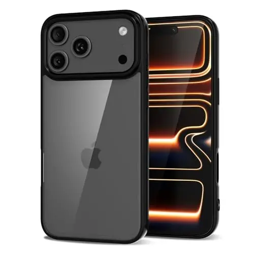 LoeoeL for iPhone 17 Pro Case Clear, Transparent Hybrid iPhone 17 Pro Phone Case [Hard Plastic & Soft Silicone Bumper] Acrylic Non Yellowing Thin Slim Protective Cover for Women, Black 