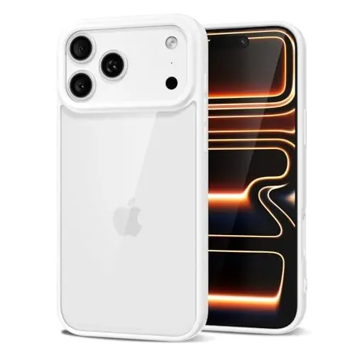 LoeoeL for iPhone 17 Pro Case Clear, Transparent Hybrid iPhone 17 Pro Phone Case [Hard Plastic & Soft Silicone Bumper] Acrylic Non Yellowing Thin Slim Protective Cover for Women, White 