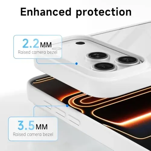 LoeoeL for iPhone 17 Pro Case Clear, Transparent Hybrid iPhone 17 Pro Phone Case [Hard Plastic & Soft Silicone Bumper] Acrylic Non Yellowing Thin Slim Protective Cover for Women, White - 5